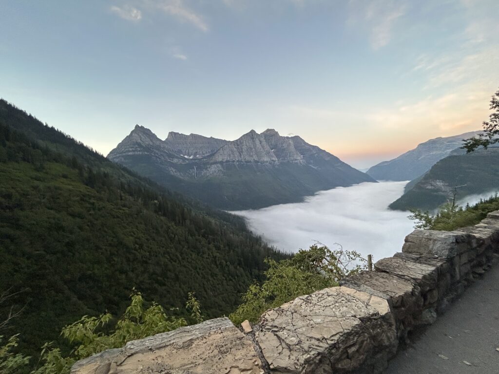 Overlook on Going to the sun road-glacier national park